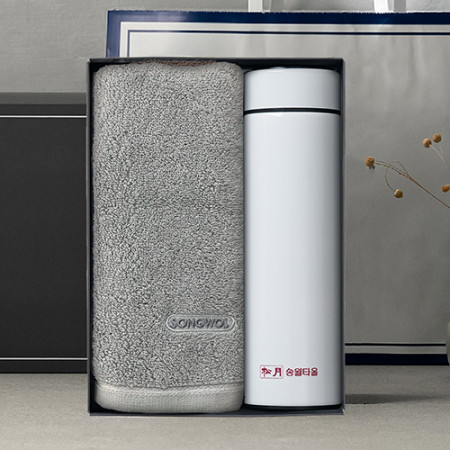 송월 프리미엄 선물 세트 (호텔 컬러풀40 1P + 스마트온도텀블러 500ml 1P) #5