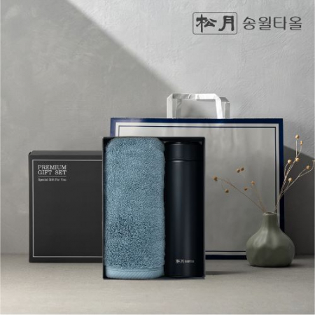 송월 프리미엄 선물 세트 (호텔40수 헤스티지 1P + 스마트온도텀블러 500ml 1P) #3