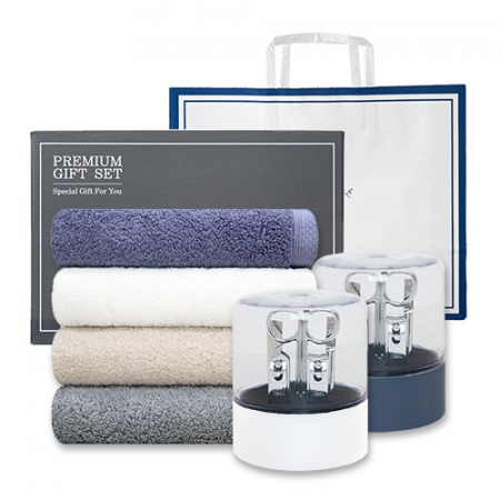 송월 프리미엄 선물 세트 (호텔40수 테일러 1P + 쓰리세븐 KR-050C 손톱깎이 세트 1P) #2