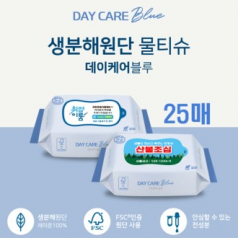 데이케어 블루 생분해물티슈 25매