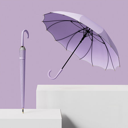 로페리아 파스텔 야광바이어스 올FRP 이중살대 곡자 장우산(0215646) #2