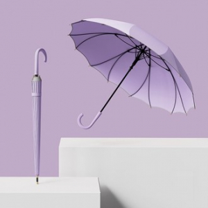 로페리아 파스텔 야광바이어스 올FRP 이중살대 곡자 장우산(0215646)