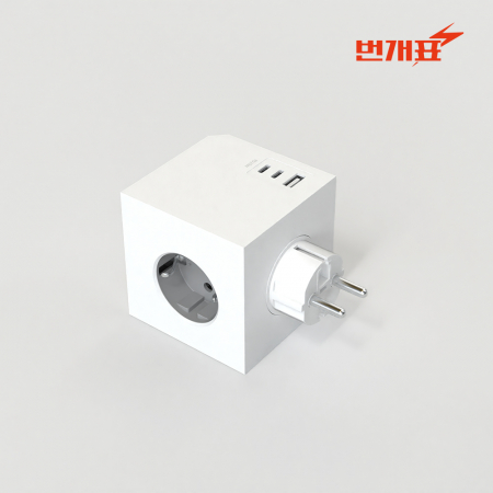번개표 디자인 큐브 멀티탭 플러그형 3구,USB #4