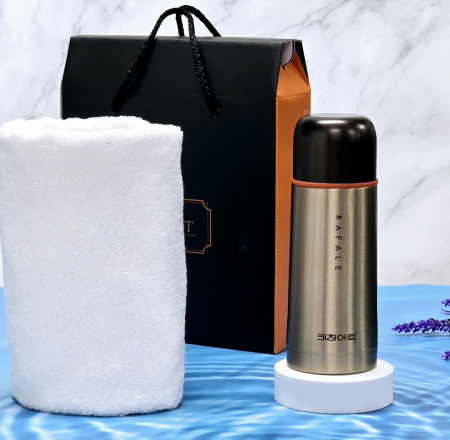 보온보냉 키친아트 텀블러+ 송월 타올 수건 세트 타올세트 #2