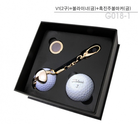 골프용품 타이틀리스트 pro V1(2구)+볼라이너(금)+흑진주볼마커(금) 홀인원 t008 #3