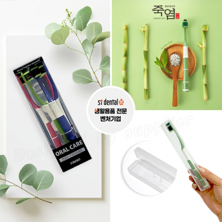 오랄케어 큐빅 죽염광폭LG칫솔5P 미세모세트 #6