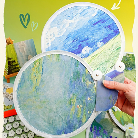 933 유화 미니 접이식 부채 #2