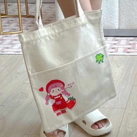 네잎클로버 행운이 투포켓 에코백 #2