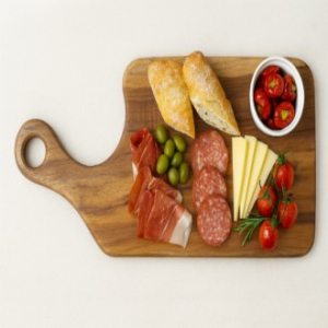 [리베바움] 레인트리 프리미엄 통원목 플레이팅 도마 웨이브 핸들