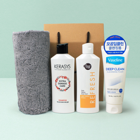 기라로쉬 코마사타올 200g+케라시스 샴푸+바디워시+바세린 클렌징폼 150g #2