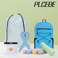 플씨드 사계절 5종 EVA 파우치 A세트 (프리미엄 접이식 스포츠 백팩 PMB-01+뱀부얀 쿨타올+물방울 쿨스카프+고급 밴딩 쿨 토시)