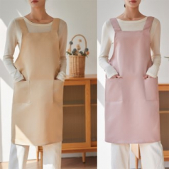 넓은 어깨끈 생활 방수 H형 앞치마