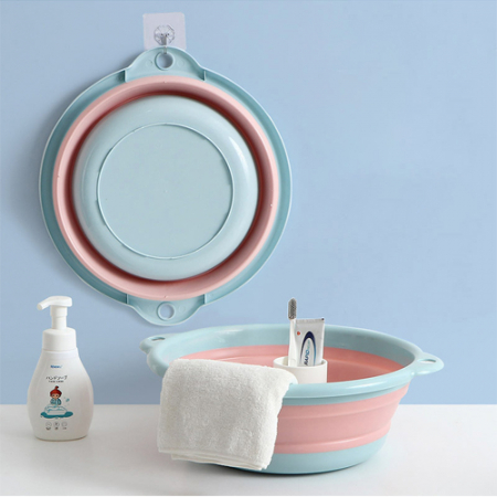 플라스틱 실리콘 접이식 바구니 세숫대야 대형 #2