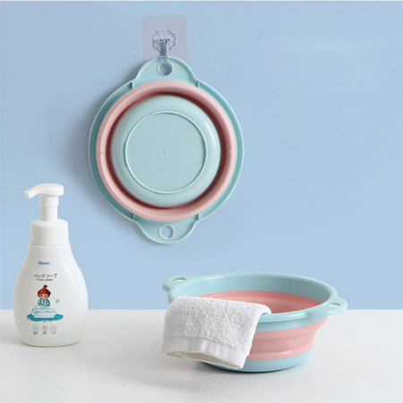 플라스틱 실리콘 접이식 바구니 세숫대야 소형 #2