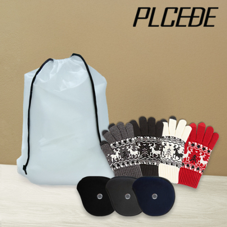 플씨드 겨울 3종 EVA파우치 D세트 (청음 귀마개+스마트 터치 사슴장갑) #2