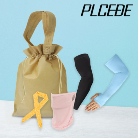 플씨드 여름 5종 복주머니 파우치 B세트 (일반 밴딩 쿨토시+고급 손등커버형 쿨토시+물방울 쿨스카프+귀걸이 쿨마스크) #2