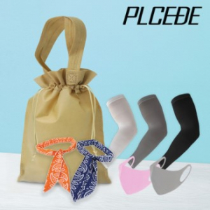 플씨드 여름 4종 복주머니 파우치 B세트 (투밴드 쿨토시+아이스 쿨스카프+쿨 패션 마스크)