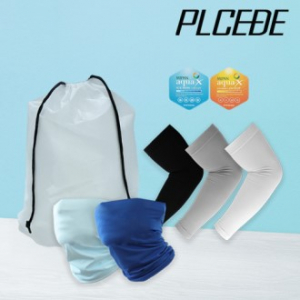 플씨드 여름 3종 EVA파우치 K세트 (라인 쿨토시+무지 쿨 마스크)