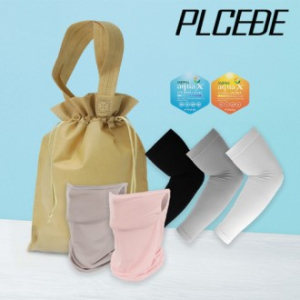 플씨드 여름 3종 복주머니 파우치 C세트 (귀걸이 쿨마스크+국산 라인 쿨토시)