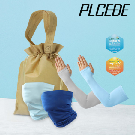 플씨드 여름 3종 복주머니 파우치 F세트 (무지 쿨마스크+국산 고급 손등커버형 쿨토시) #2