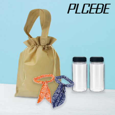 플씨드 여름 3종 복주머니 파우치 H세트 (아이스 쿨스카프+보틀350ml) #2