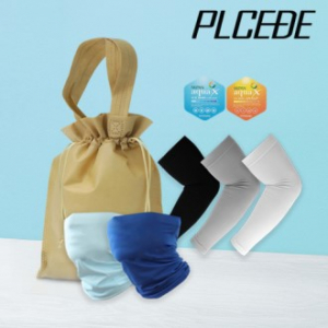 플씨드 여름 3종 복주머니 파우치 K세트 (라인 쿨토시+무지 쿨마스크)