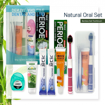 덴탈케어세트 죽염광폭LG칫솔치약 스펀지치실 카밀핸드크림 가그린2p #3