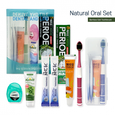 덴탈케어세트 죽염광폭LG칫솔치약 스펀지치실 카밀핸드크림 가그린2p #4