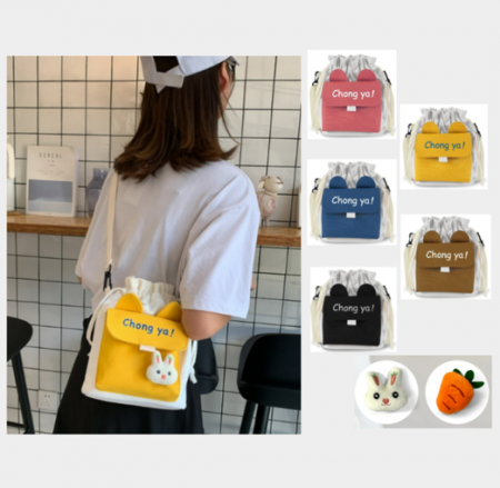 크로스백 보조가방 멀티백 숄더백 토끼 당근 인형뱃지 #3