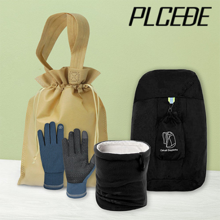 플씨드 사계절 4종 복주머니 파우치 A세트 (접이식 등산가방PMB-02+프리미엄 넥워머+극세사 터치 장갑) #2
