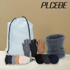 플씨드 겨울 5종 EVA파우치 B세트 (스웨이드 터치 장갑+벨보아 넥워머+왕 귀마개+프리미엄 방한 마스크)