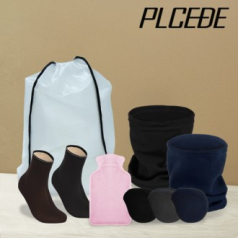 플씨드 겨울 5종 EVA파우치 D세트 (폴라폴리스 넥워머+왕귀마개+방한덧신+다용도 손난로)