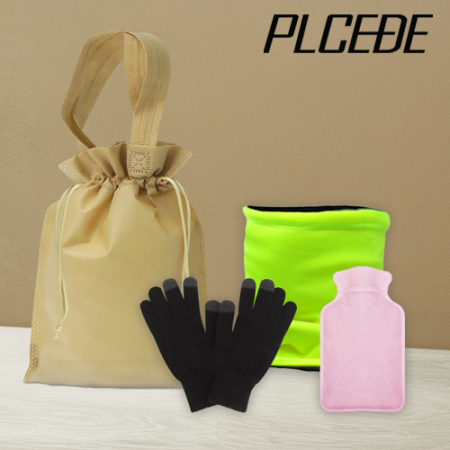 플씨드 겨울 4종 복주머니 파우치 D세트 (형광 안전 넥워머+스마트 터치 무지 장갑+다용도 손난로) #2