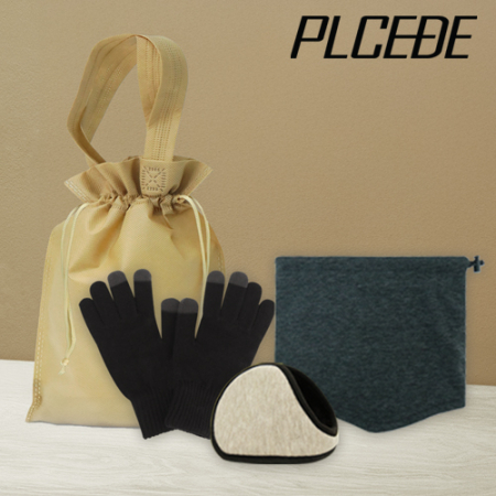 플씨드 겨울 4종 복주머니 파우치 F세트 (전사 귀마개+전사 넥워머+스마트 터치 무지 장갑) #2