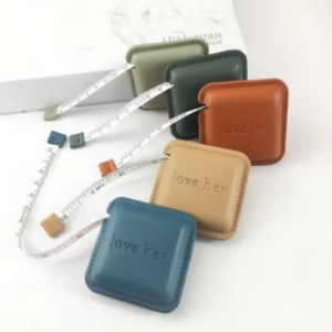 맞춤제작-휴대용 고급 파스텔 컬러 가죽PU 스퀘어 줄자