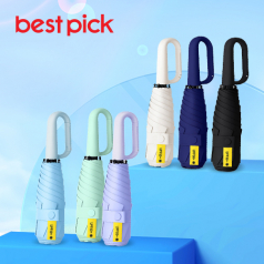 베스트픽 UV차단 초경량 5단 암막 파스텔 고리형 양우산 (UPF50+)