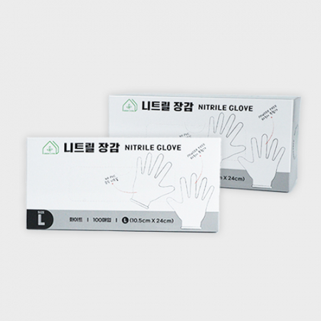 그린리빙 식품용 니트릴장갑 100매 화이트 L #2
