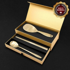 한결 방짜유기 한식수저(2인)+밥주걱세트