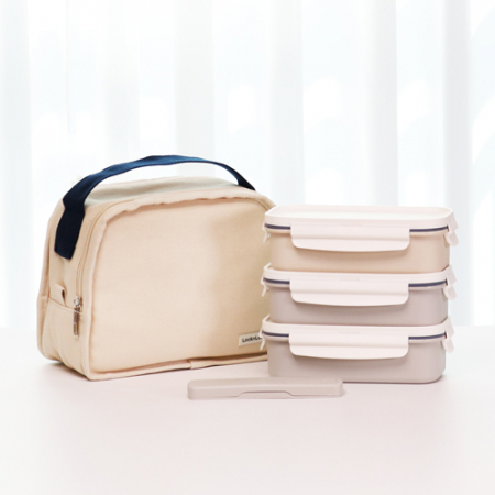 락앤락 데일리 코튼 직사각 3단 도시락세트 직장인 런치박스 #3