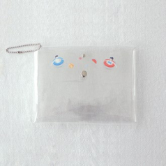 PVC 다용도 투포켓 투명파우치 L-SIZE