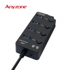 애니존 USB 3.0 무전원 개별스위치 USB 4PORT 허브 ANY-HUB1