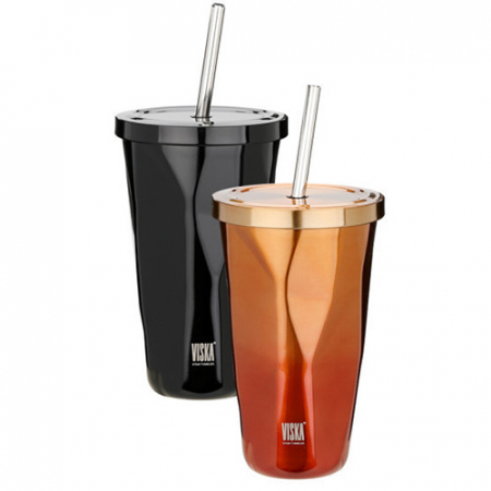 비스카 스텐 빨대 텀블러 600ml+세척솔 #2