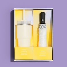 벨솔라 선물세트 자동 모던 암막 우양산 + 밀크티 텀블러