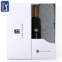 PGA 3단완전자동 빈티지우드+260g 코마사 면사타올 세트
