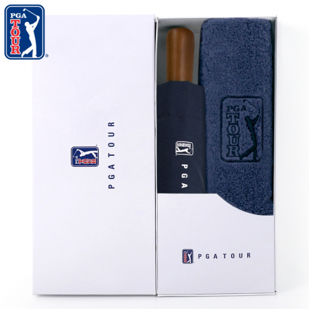 PGA 3단완전자동 빈티지우드+190g 코마사 호텔타올 세트 #2