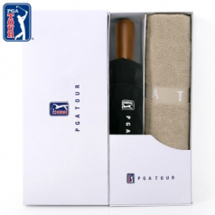 PGA 3단완전자동 빈티지우드+130g 면사타올 세트