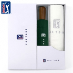 PGA 3단완전자동 빈티지우드+150g 면사타올 세트