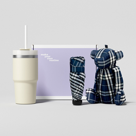 루티네 선물세트 밀크티텀블러+곰돌이키링우산 #2