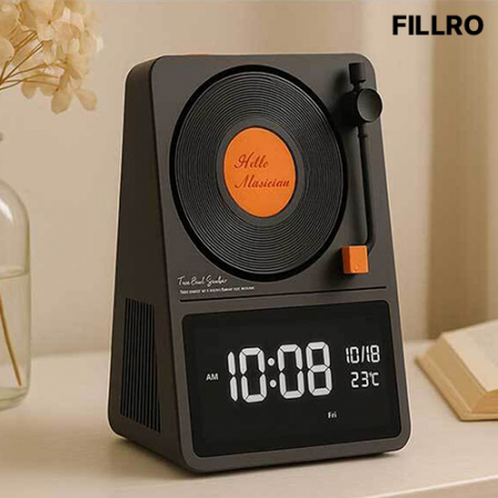 FILLRO 레트로 턴테이블 블루투스 스피커 탁상시계 #2