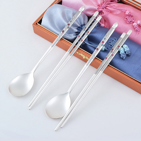 H.jin현진 상감 단아매화 은수저세트 #3